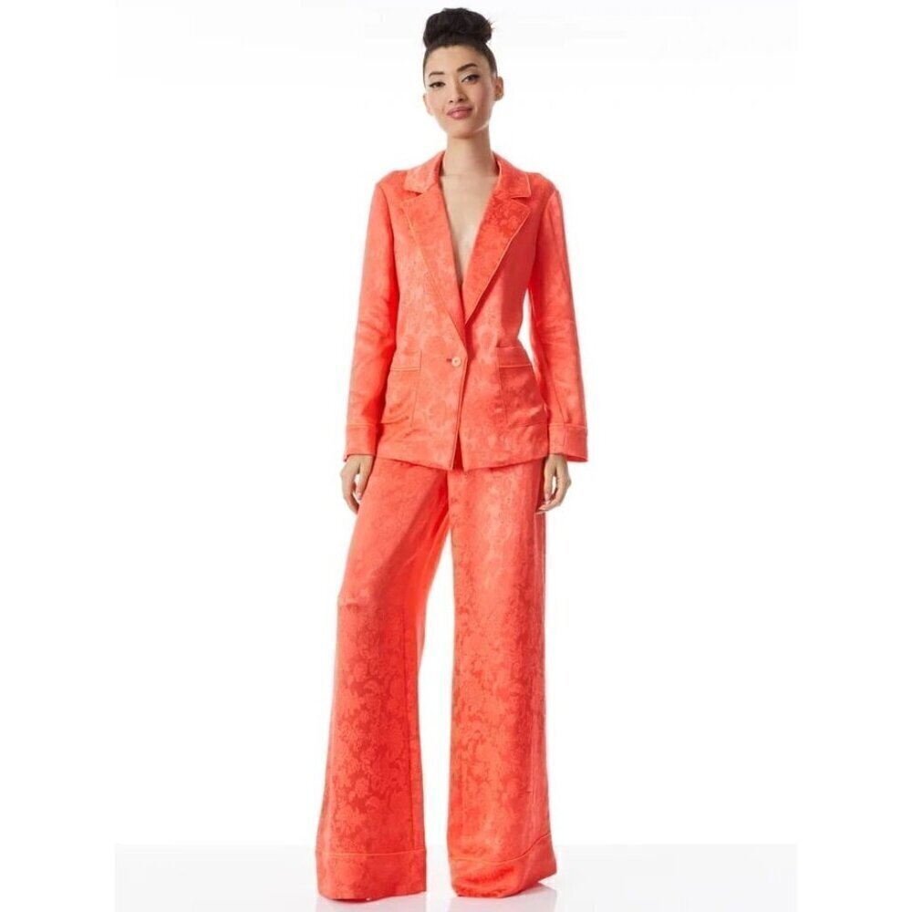 Alice + Olivia embossed Shanda pajama blazer with piping